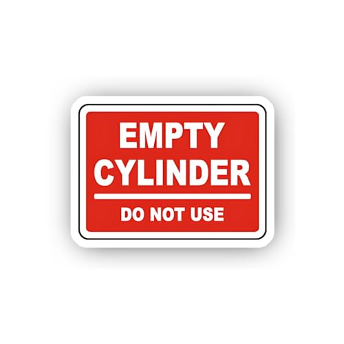2 (Pieces) 3" and 5" Empty Cylinder Red Alert Sticker, Waterproof Vinyl Decals for Many Purpose Like