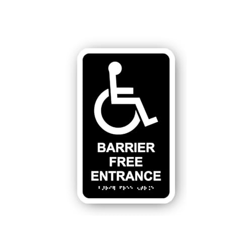 2 (Pieces) 3" and 5" Barrier-Free Entrance Sticker, Waterproof Vinyl Decals for Many Purpose Like Ca