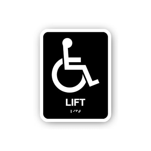 2 (Pieces) 3" and 5" Lift with Wheelchair Symbol Sticker, Waterproof Vinyl Decals for Many Purpose L