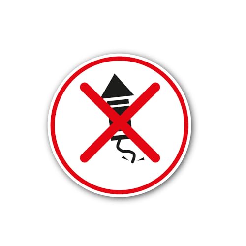 2 (Pieces) 3" and 5" No Fireworks Sign Sticker, Waterproof Vinyl Decals for Many Purpose Like Cars,