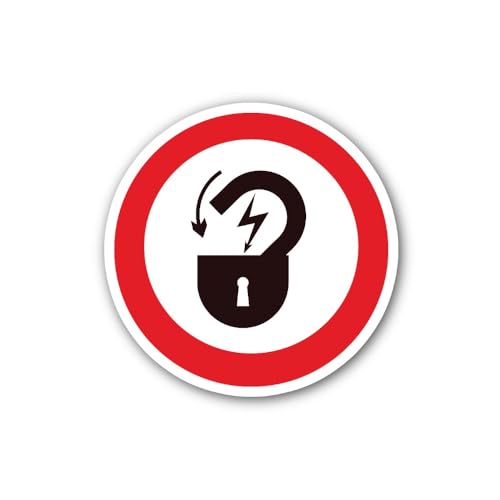 2 (Pieces) 3" and 5" Lock Out Electrical Power Symbol Sticker, Waterproof Vinyl Decals for Many Purp