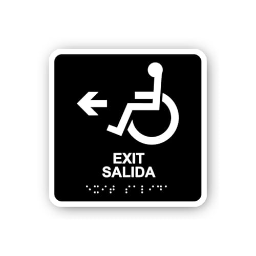 2 (Pieces) 3" and 5" Handicapped Exit Left Arrow Sticker, Waterproof Vinyl Decals for Many Purpose L