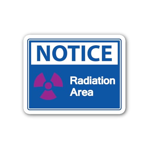 2 (Pieces) 3" and 5" Notice Radiation Area Sign Sticker, Waterproof Vinyl Decals for Many Purpose Li
