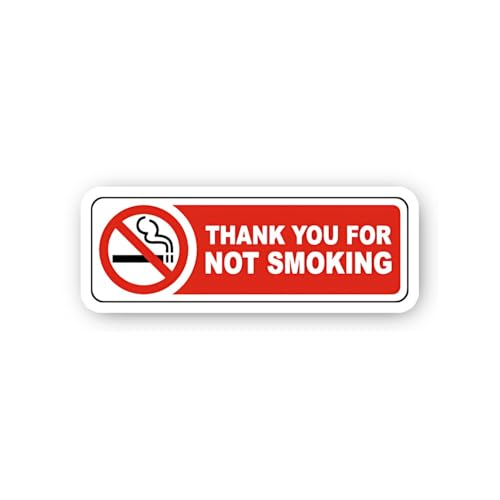 2 (Pieces) 3" and 5" Thank You for Not Smoking Bar Sticker, Waterproof Vinyl Decals for Many Purpose