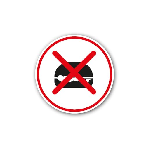 2 (Pieces) 3" and 5" No Food Allowed Icon Sign Sticker, Waterproof Vinyl Decals for Many Purpose Lik
