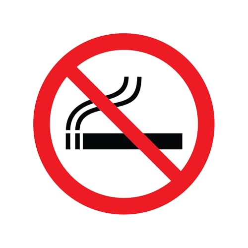 2 (Pieces) 3" and 5" No Smoking Sign Sticker, Waterproof Vinyl Decals for Many Purpose Like Cars, Tr