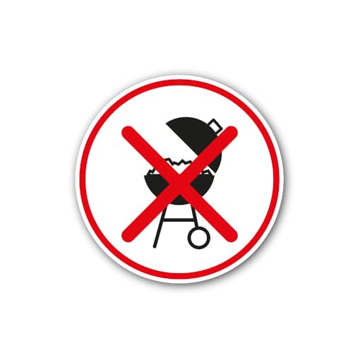 2 (Pieces) 3" and 5" no Grilling Sign Sticker, Waterproof Vinyl Decals for Many Purpose Like Cars, T