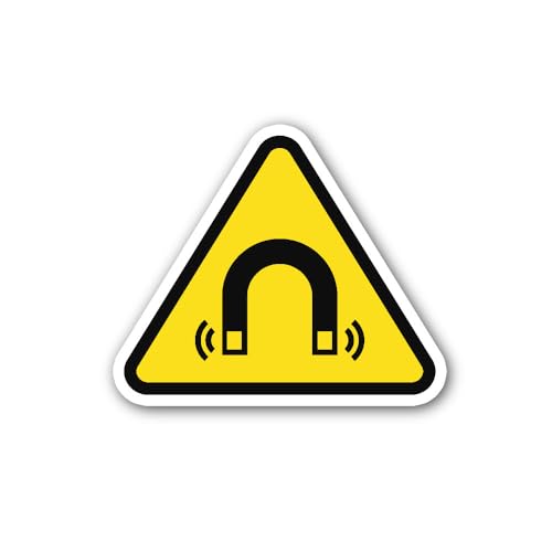 2 (Pieces) 3" and 5" Strong Magnetic Field Warning Sign Sticker, Waterproof Vinyl Decals for Many Pu