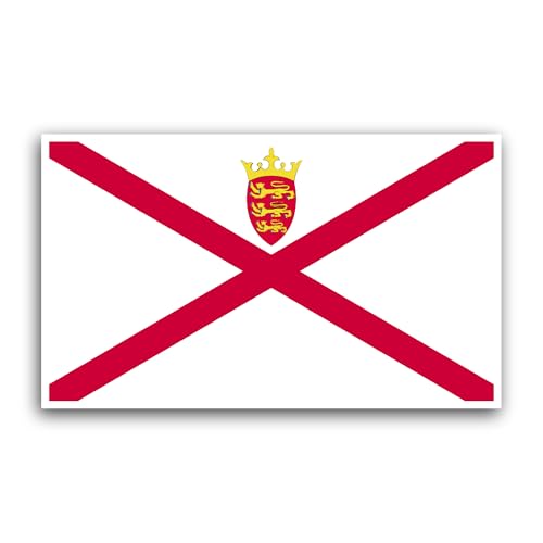 2 (Pieces) 3" and 5" Jersey Flag Sticker, Waterproof Vinyl Decals for Many Purpose Like Cars, Trucks