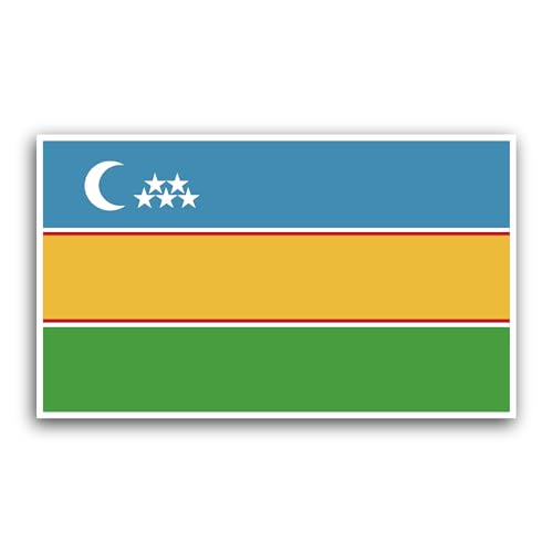 2 (Pieces) 3" and 5" Karakalpakstan Flag Sticker, Waterproof Vinyl Decals for Many Purpose Like Cars