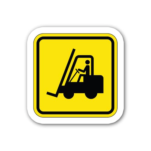2 (Pieces) 3" and 5" Forklift Symbol Sign Sticker, Waterproof Vinyl Decals for Many Purpose Like Car