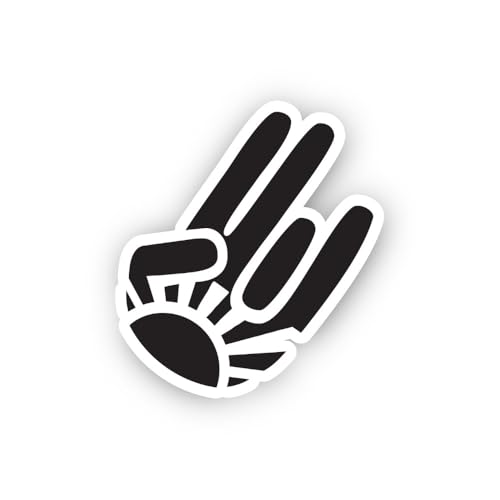 2 (Pieces) 3" and 5" Black Three Finger Hand Sign Sticker, Waterproof Vinyl Decals for Many Purpose