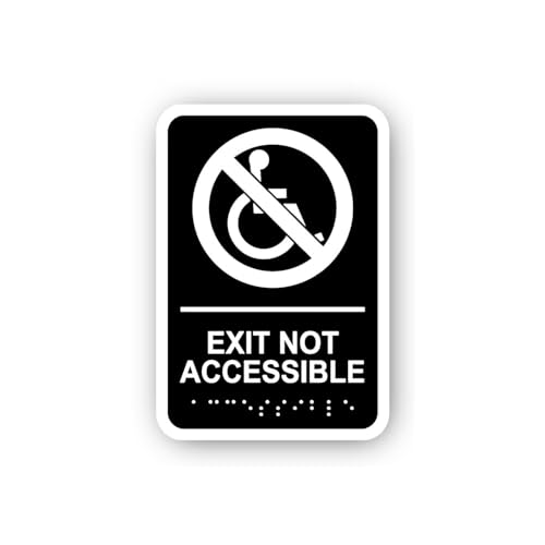 2 (Pieces) 3" and 5" Exit Not Accessible Braille Sticker, Waterproof Vinyl Decals for Many Purpose L