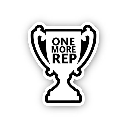 2 (Pieces) 3" and 5" One More Rep Trophy Icon Sticker, Waterproof Vinyl Decals for Many Purpose Like