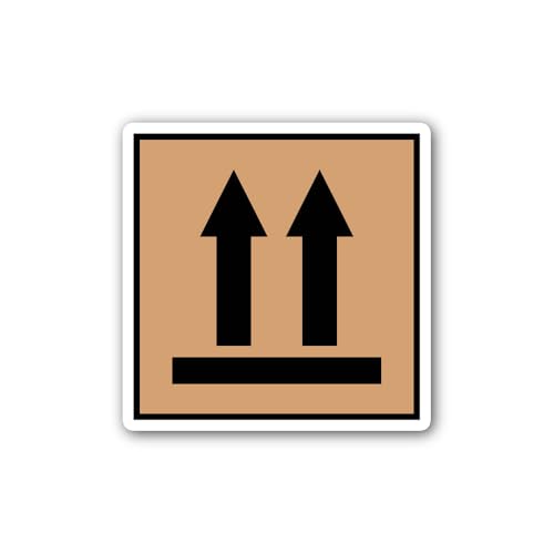 2 (Pieces) 3" and 5" This Side up icon Sticker, Waterproof Vinyl Decals for Many Purpose Like Cars,