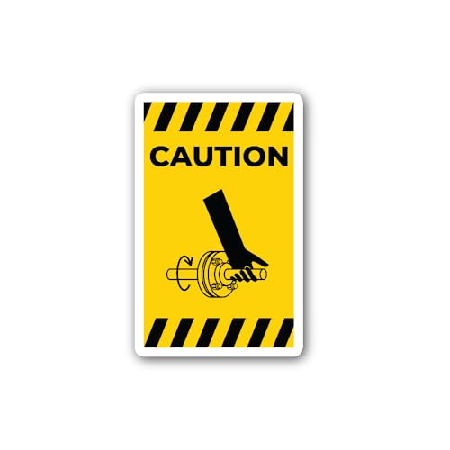 2 (Pieces) 3" and 5" Hand Entanglement Belt Drive Symbol Sign Sticker, Waterproof Vinyl Decals for M
