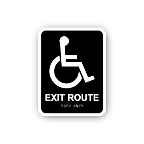 2 (Pieces) 3" and 5" Accessible Exit Route Sticker, Waterproof Vinyl Decals for Many Purpose Like Ca
