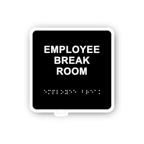 2 (Pieces) 3" and 5" Employee Break Room Sign Sticker, Waterproof Vinyl Decals for Many Purpose Like