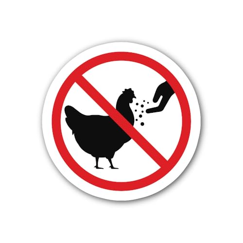 2 (Pieces) 3" and 5" Do not Feed The Chicken Sign Sticker, Waterproof Vinyl Decals for Many Purpose