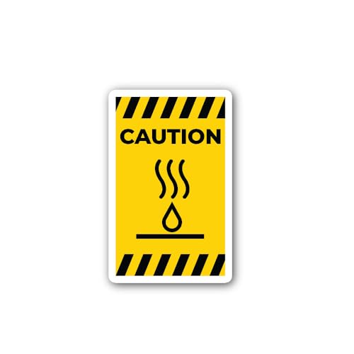 2 (Pieces) 3" and 5" Hot Liquids Symbol Sign Sticker, Waterproof Vinyl Decals for Many Purpose Like