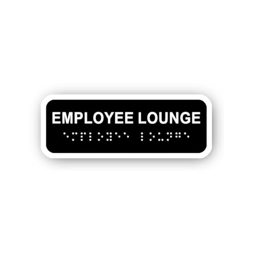 2 (Pieces) 3" and 5" Employee Lounge Sign Sticker, Waterproof Vinyl Decals for Many Purpose Like Car