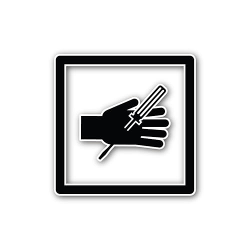 2 (Pieces) 3" and 5" Warning Corrosive Symbol Sticker, Waterproof Vinyl Decals for Many Purpose Like