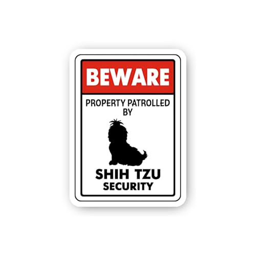 2 (Pieces) 3" and 5" Shih Tzu Security Sticker, Waterproof Vinyl Decals for Many Purpose Like Cars,