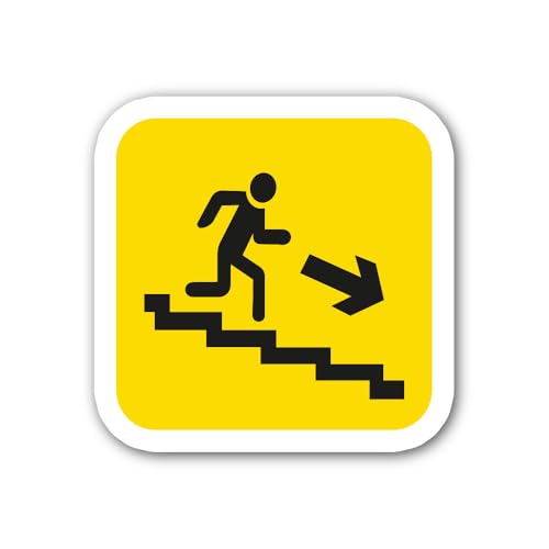 2 (Pieces) 3" and 5" Up-Down Stairs icon Sticker, Waterproof Vinyl Decals for Many Purpose Like Cars