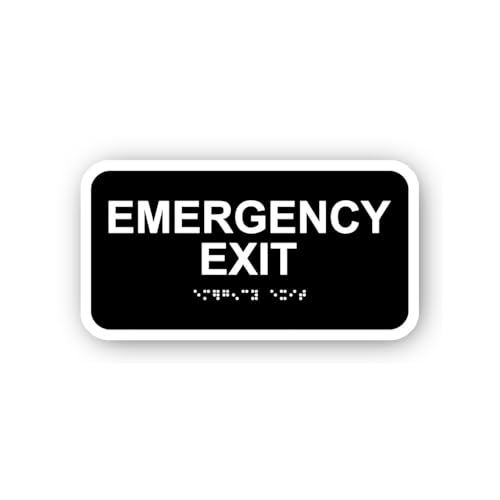 2 (Pieces) 3" and 5" Emergency Exit Sticker, Waterproof Vinyl Decals for Many Purpose Like Cars, Tru