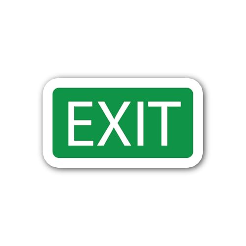 2 (Pieces) 3" and 5" EXIT Sticker, Waterproof Vinyl Decals for Many Purpose Like Cars, Trucks, Lapto