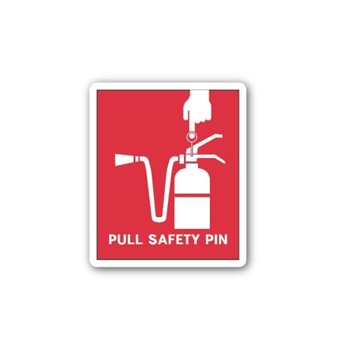 2 (Pieces) 3" and 5" Pull Safety PIN Sticker, Waterproof Vinyl Decals for Many Purpose Like Cars, Tr