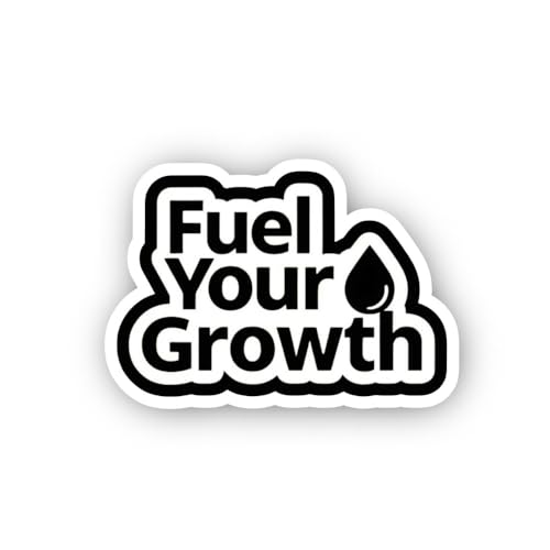 2 (Pieces) 3" and 5" Fuel Your Growth Drop Icon Sticker, Waterproof Vinyl Decals for Many Purpose Li