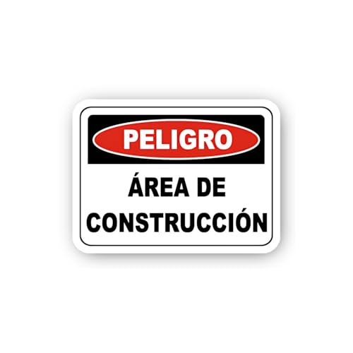 2 (Pieces) 3" and 5" Spanish Construction Hazard Plate Sticker, Waterproof Vinyl Decals for Many Pur