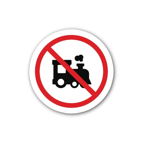 2 (Pieces) 3" and 5" No Train icon Sign Sticker, Waterproof Vinyl Decals for Many Purpose Like Cars,
