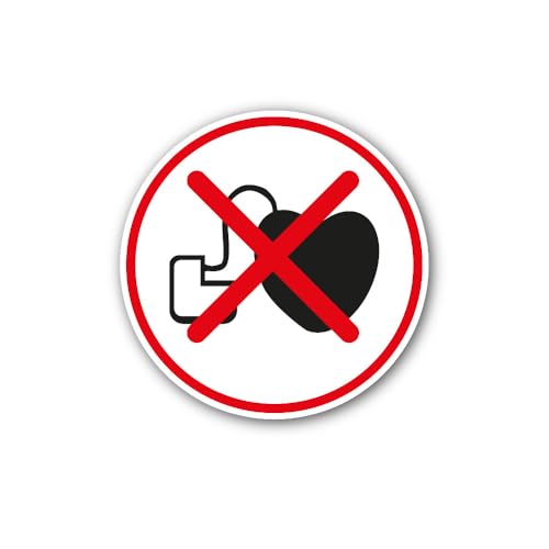 2 (Pieces) 3" and 5" No Access for People with Active implanted Cardiac Devices Sticker, Waterproof