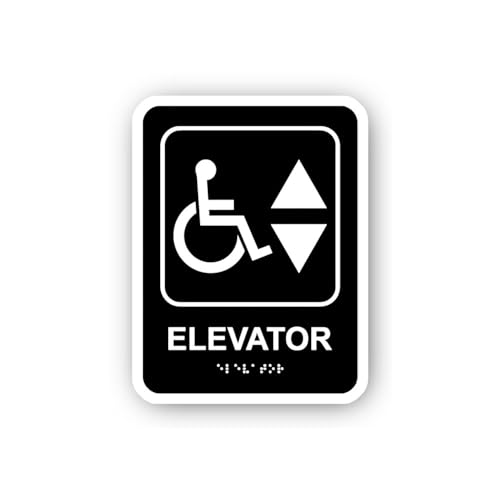 2 (Pieces) 3" and 5" Elevator with Wheelchair and ArrowsElevator with Wheelchair and Arrows Sticker,