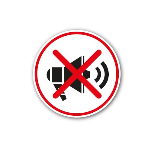 2 (Pieces) 3" and 5" no Sound Sign Sticker, Waterproof Vinyl Decals for Many Purpose Like Cars, Truc