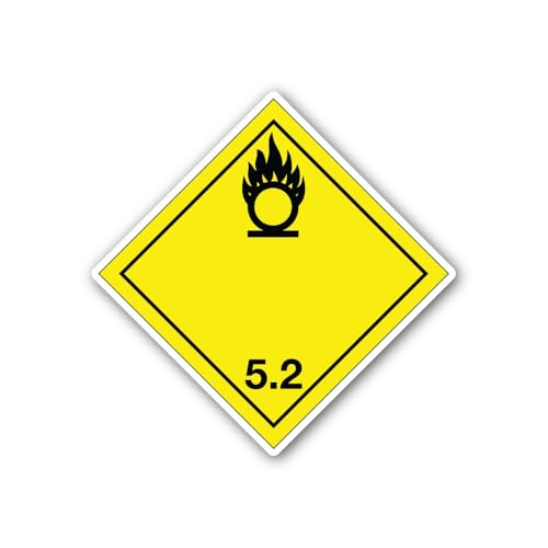 2 (Pieces) 3" and 5" Organic Peroxide Hazard Sticker, Waterproof Vinyl Decals for Many Purpose Like