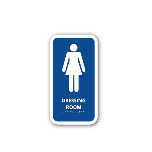 2 (Pieces) 3" and 5" Women's Dressing Room Sign Sticker, Waterproof Vinyl Decals for Many Purpose Li