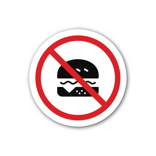 2 (Pieces) 3" and 5" No Burger Allowed icon Sticker, Waterproof Vinyl Decals for Many Purpose Like C