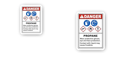 2 (Pieces) 3" and 5" Propane Safety Warning Sign Sticker, Waterproof Vinyl Decals for Many Purpose L