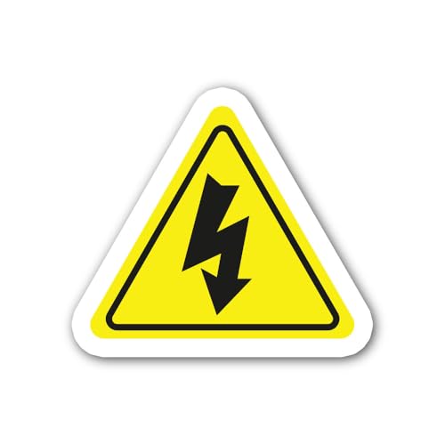 2 (Pieces) 3" and 5" High Voltage Warning Danger Sign Sticker, Waterproof Vinyl Decals for Many Purp