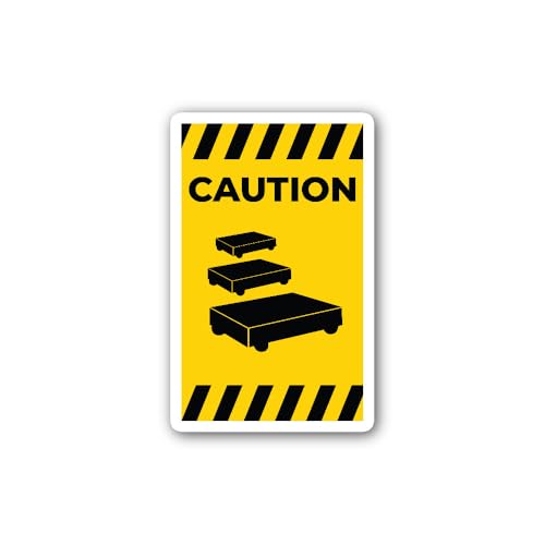 2 (Pieces) 3" and 5" Caution Sign with Scissor Lift Sticker, Waterproof Vinyl Decals for Many Purpos