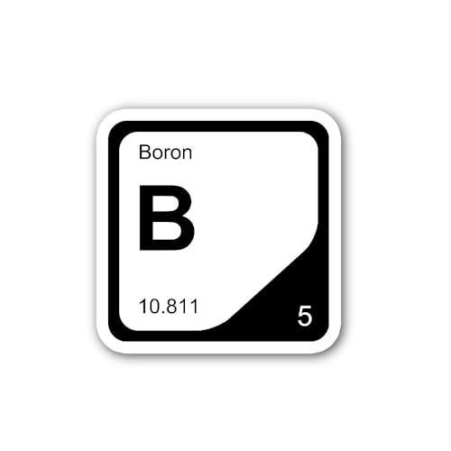 2 (Pieces) 3" and 5" Boron B Sticker, Waterproof Vinyl Decals for Many Purpose Like Cars, Trucks, La