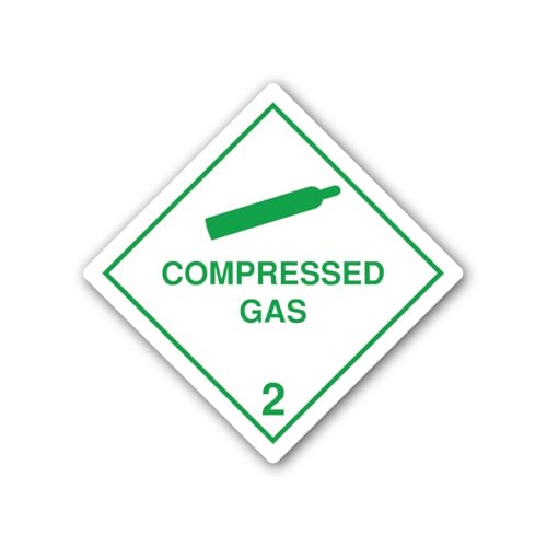 2 (Pieces) 3" and 5" Compressed Gas Sign Sticker, Waterproof Vinyl Decals for Many Purpose Like Cars