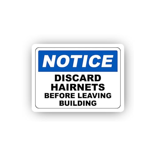 2 (Pieces) 3" and 5" Building Exit Hairnet Disposal Sticker, Waterproof Vinyl Decals for Many Purpos