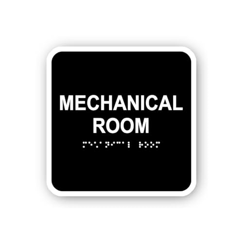 2 (Pieces) 3" and 5" Mechanical Room Braille Sticker, Waterproof Vinyl Decals for Many Purpose Like