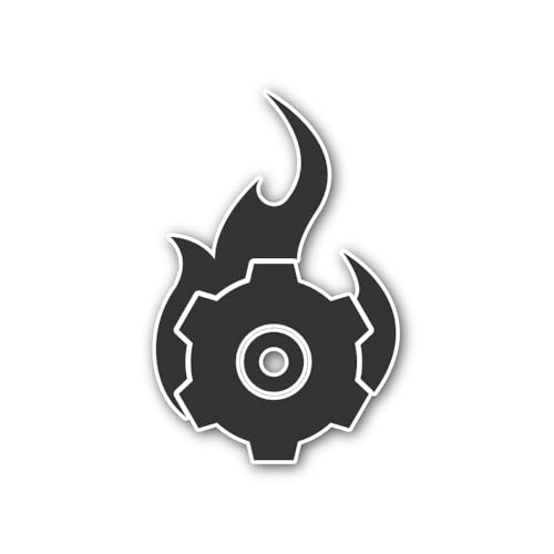 2 (Pieces) 3" and 5" Mechanical Overheating Fire Icon Sticker, Waterproof Vinyl Decals for Many Purp