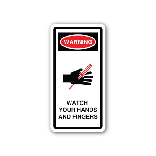 2 (Pieces) 3" and 5" Vertical Puncture Risk Safety Sign Sticker, Waterproof Vinyl Decals for Many Pu