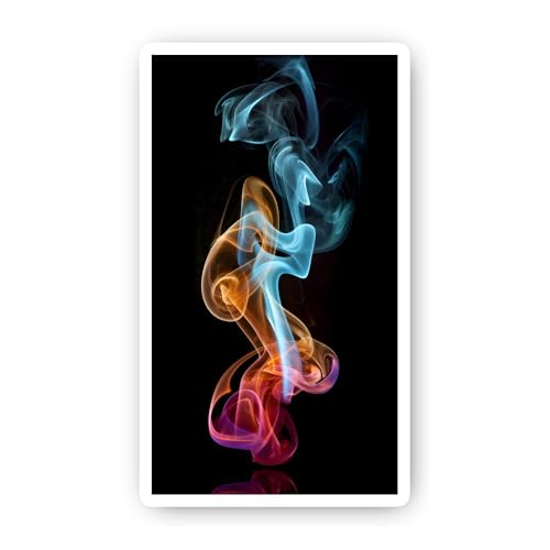 2 (Pieces) 3" and 5" Colorful Abstract Smoke Trails Sticker, Waterproof Vinyl Decals for Many Purpos